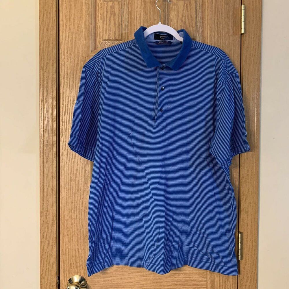 Callaway Collection Polo Striped Mens L Bank of America